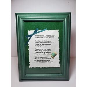 Vintage Handmade Friendship Gift For Her- Thread's Of A Friendship Poem -Framed
